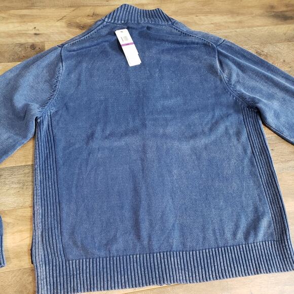 NEW Calvin Klein Jeans Faded Navy Men's Full Zip Blue Knit Sweater Cardigan XXL - Picture 6 of 12